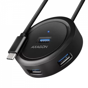 AXAGON HUE-P1C 4x USB 3.2 Gen 1 USB-A centrmezgls ar 30 cm kabeli