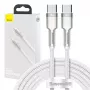 USB-C uz USB-C kabelis Baseus Cafule, 100W, 2m (balts)