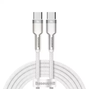 USB-C uz USB-C kabelis Baseus Cafule, 100W, 2m (balts)
