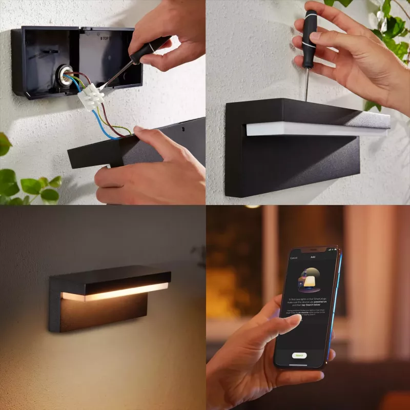 Philips Hue Nyro White & Cool Amb. sienas lampa 1000lm melna
