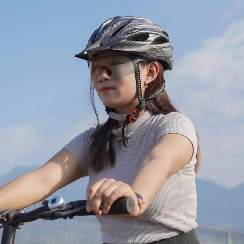 Rockbros 189114 polarizētas riteņbraukšanas brilles ar UV aizsardzību un recepšu ieliktni, pelēka