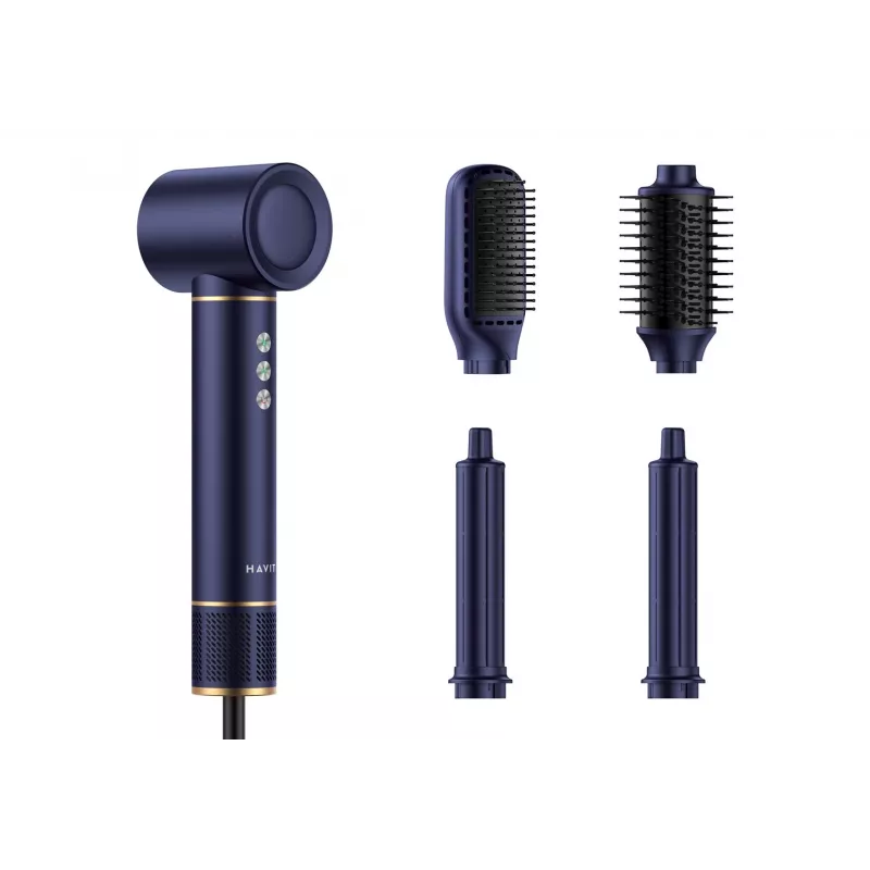 Havit HD634-EU multistyler karstā gaisa suka, 1300 W, 4 uzgaļi, zila