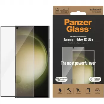 PanzerGlass Ultra-Wide Fit ekrāna aizsargplēve Samsung S23 Ultra S918 ar aplikatoru