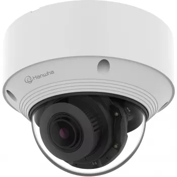 Hanwha Wisenet tīkla kupola kamera 5MP, 1/2.8 collu, fiksēta, diena/nakts, 2592x1944, H.265, 3.2-10mm, AI, IR, IK10, IP66