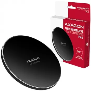 AXAGON WDC-P10T plāns bezvadu ātrās uzlādes paliktnis, Qi 5/7.5/10W, micro USB