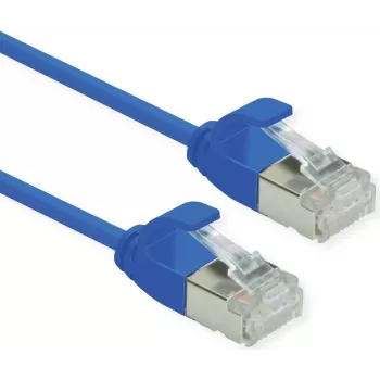 ROLINE Green - Patch kabelis - RJ-45 (vīr.) līdz RJ-45 (vīr.) - 15 cm - 3.6 mm - U/FTP - CAT 6a - Bezhalogēns, Liets, Snagless, Daudzdzīslu - Zils, Pantone 647C (21.44.3340)