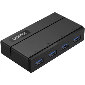 UNITEK Y-HB03001 USB 3.2 Gen 1 interfeisa centrmezgls, Type-B, 5000 Mbit/s, melns