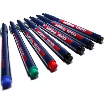 Edding 1800 profipen - Pildspalva ar vāciņu - Sarkanā - Zilā - Plastmasa - 0,7 mm - Metāls (4-180007002)