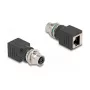 Delock M12 Adapter X-coded 8 kontaktu ligzda uz RJ45 ligzdu taisns