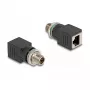 Delock M12 Adapter X-coded 8 kontaktu spraudnis uz RJ45 ligzdu taisns