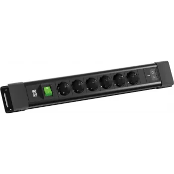 BACHMANN CONNECTUS 6xCEE7/3 1x slēdzis, 1xUSB C/C 45W L=2,0m CEE7/7 melns (BM0022772)