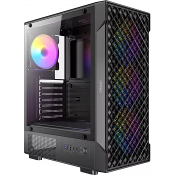 ANTEC VX-320 ARGB ATX, Micro-ATX, ITX Mid Tower Gaming PC korpuss, melns
