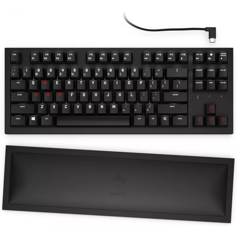 HP OMEN Spacer Wireless TKL bezvadu mehāniskā tastatūra, pilna izmēra (100%), RF bezvadu, melna