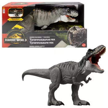 Jurassic World Rebirth Super Colossal Tyrannosaurus Rex Figūra, T-Rex Dinozaurs Rotaļlieta