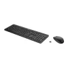 HP 230 Bezvadu tastatūras un peles komplekts, pilna izmēra, RF bezvadu, membrānas, melns, pele iekļauta