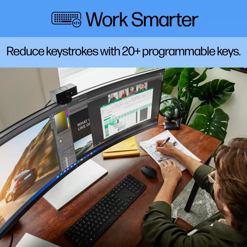 HP 650 Bezvadu tastatūras un peles komplekts, pilna izmēra (100%), RF bezvadu, membrānas, melns, pele iekļauta