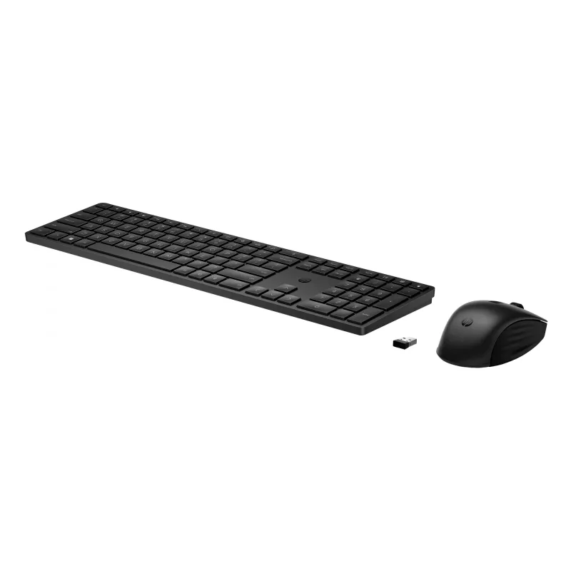 HP 650 Bezvadu tastatūras un peles komplekts, pilna izmēra (100%), RF bezvadu, membrānas, melns, pele iekļauta