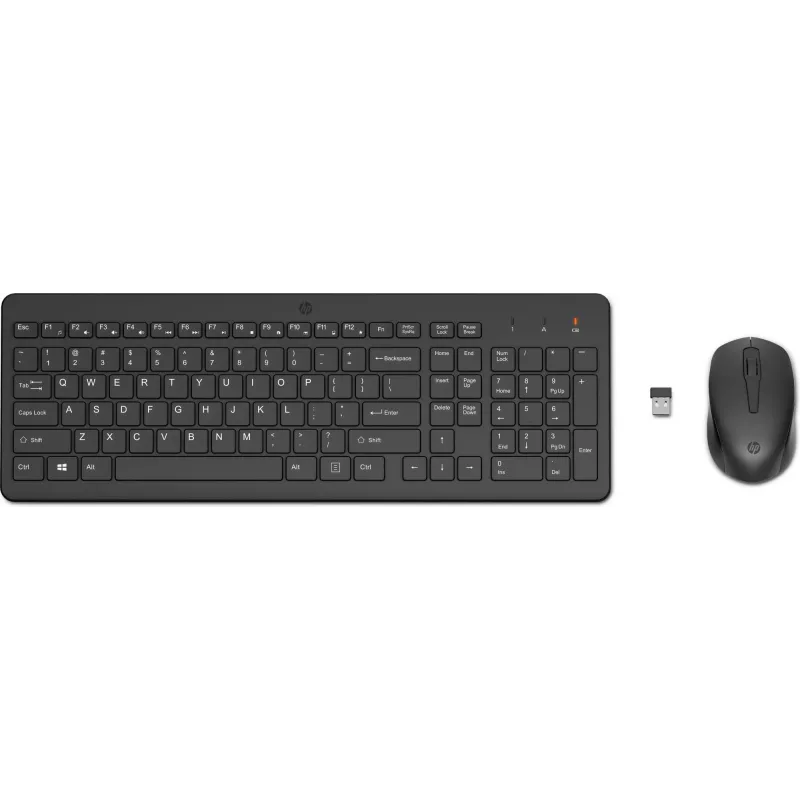 HP 330 Bezvadu Peles un Tastatūras Komplekts, Pilna izmēra (100%), Bezvadu, RF Bezvadu, Melns, Pele iekļauta