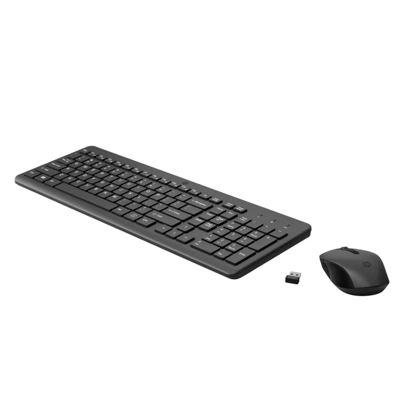 HP 330 Bezvadu Peles un Tastatūras Komplekts, Pilna izmēra (100%), Bezvadu, RF Bezvadu, Melns, Pele iekļauta