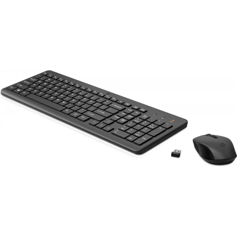 HP 330 Bezvadu Peles un Tastatūras Komplekts, Pilna izmēra (100%), Bezvadu, RF Bezvadu, Melns, Pele iekļauta