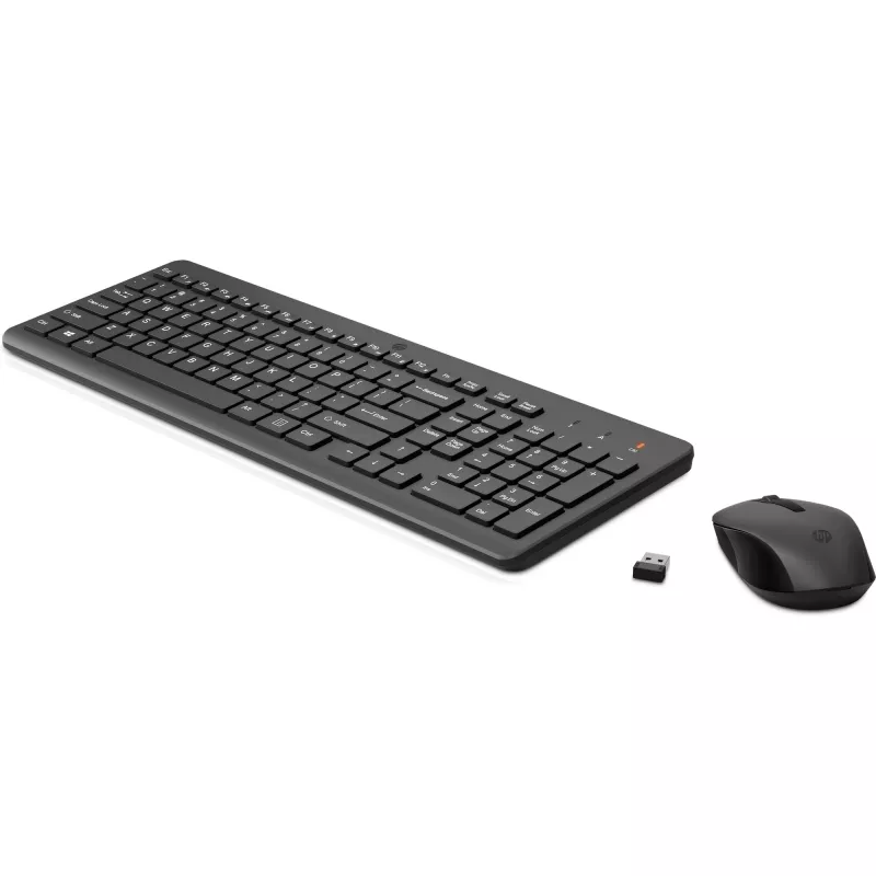 HP 330 Bezvadu Peles un Tastatūras Komplekts, Pilna izmēra (100%), Bezvadu, RF Bezvadu, Melns, Pele iekļauta
