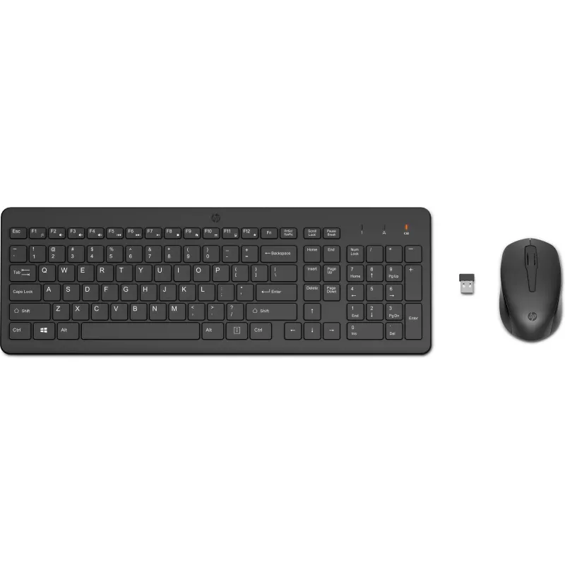 HP 330 Bezvadu Peles un Tastatūras Komplekts, Pilna izmēra (100%), Bezvadu, RF Bezvadu, Melns, Pele iekļauta