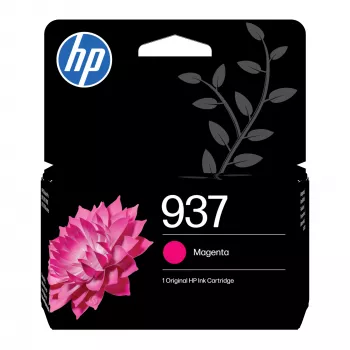 HP 937 Magenta oriģinālā tintes kasetne, standarta ietilpība, violeta, 1 gab., 800 lappuses, viena iepakojumā