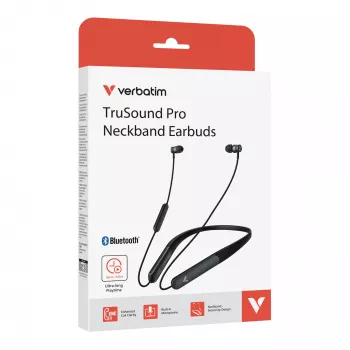 Verbatim TruSound Pro Neckband Earbuds Melns, Bezvadu, Mūzika/Ikdiena, 20 - 20000 Hz, 74 g, Austiņas