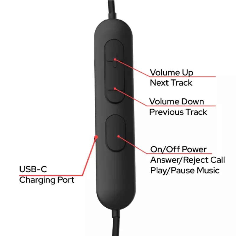 Verbatim TruSound Pro Neckband Earbuds Melns, Bezvadu, Mūzika/Ikdiena, 20 - 20000 Hz, 74 g, Austiņas
