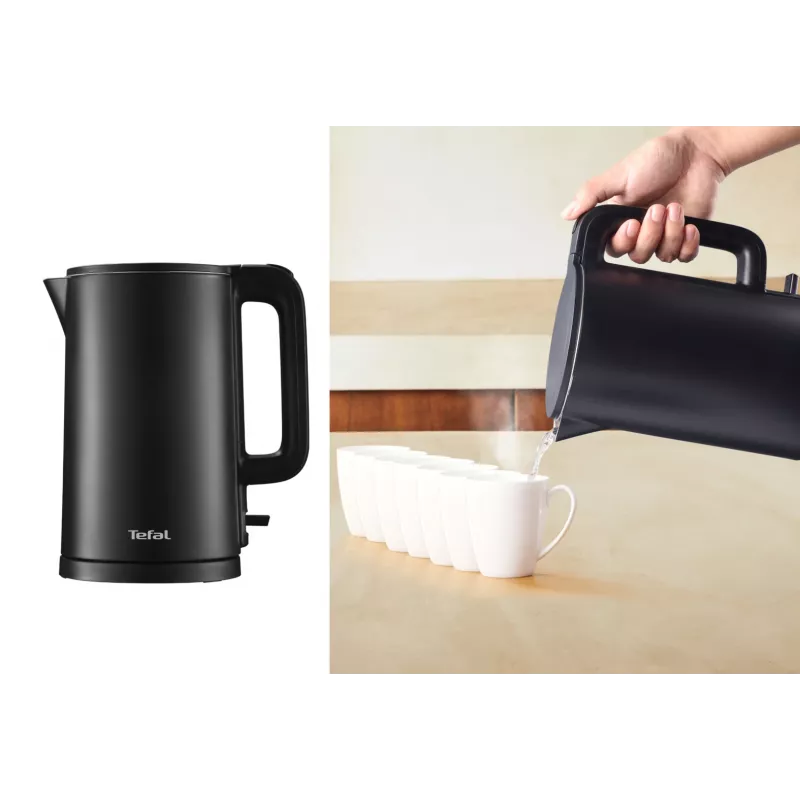 Tefal Thermo Protect KO1408E0 elektriskā tējkanna 1.5 L 1500 W Melna
