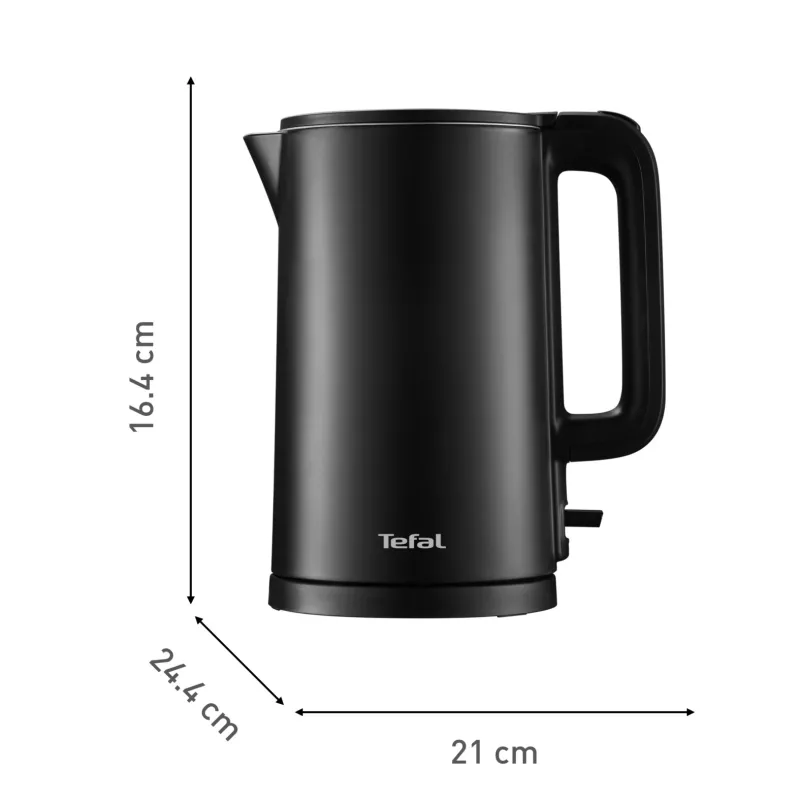 Tefal Thermo Protect KO1408E0 elektriskā tējkanna 1.5 L 1500 W Melna