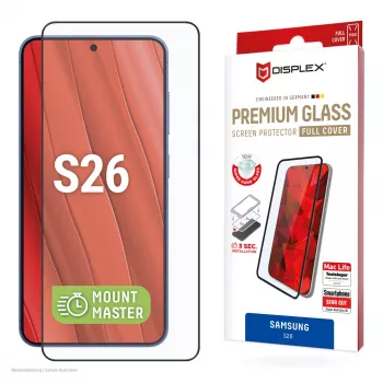 Displex Premium ekrāna aizsargstikls (Pilns pārklājums, 10H) Samsung S26, Full Cover