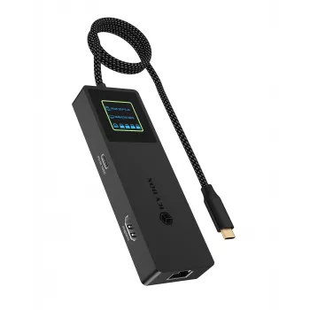 ICY BOX Spade Dock 4038, 7-in-1 DockingStation ar LCD displeju un PD 100 W