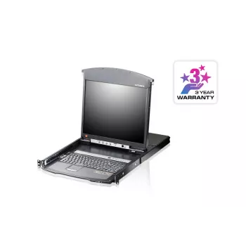 ATEN KL1508AiN 8-Portu divu sliežu LCD KVM pār IP konsoles statīvs