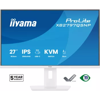 IIyama ProLite XB2797QSNP-W1 27 collu IPS LCD monitors 68.6 cm (27 inch) 2560 x 1440 pikseļi Quad HD Balts
