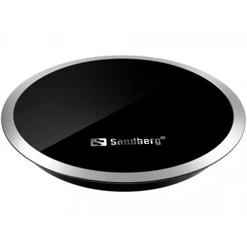 Sandberg Wireless Charger 10W galdam, iekšējais, USB, bezvadu uzlāde, 0.8 m, Melns