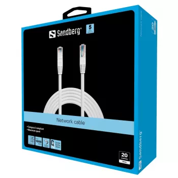 Sandberg tīkla kabelis UTP Cat6 20 m, balts