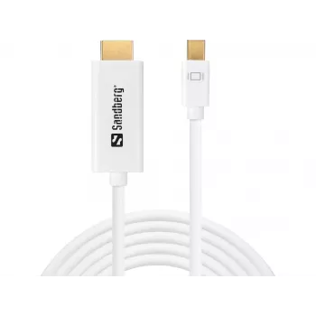 Sandberg MiniDP 1.2 > HDMI 4K 2m kabelis, balts