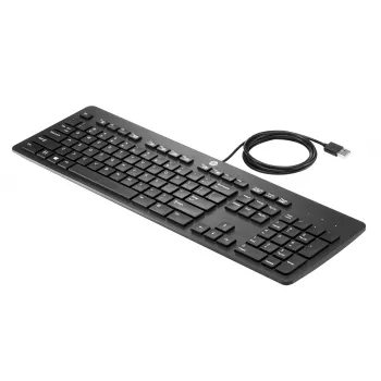 HP USB Business Slim Keyboard, pilna izmēra (100%), vadu, USB, melna