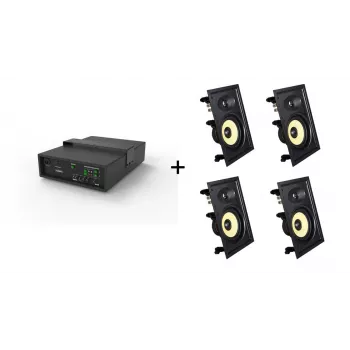Vivolink Audiopack Komplekts: Aktīvais Subvūferis + 4 x Premium Iebūvējamie Sienas Skaļruņi (Ierobežots Komplekta Piedāvājums) Melns, Vadu, 110 W