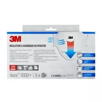 3M 9332PRO5 atkārtoti lietojams respirators FFP3, puse sejas maska, 5 gab.