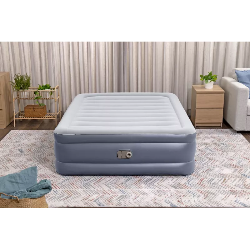 Bestway Tritech gaisa matracis Queen ar iebūvētu sūkni un pretmikrobu pārklājumu 2.03 m x 1.52 m x 51 cm