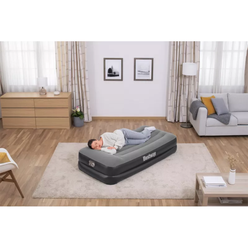 Bestway Tritech gaisa matracis Twin ar iebūvētu AC sūkni un pretmikrobu pārklājumu 1.91 m x 97 cm x 46 cm