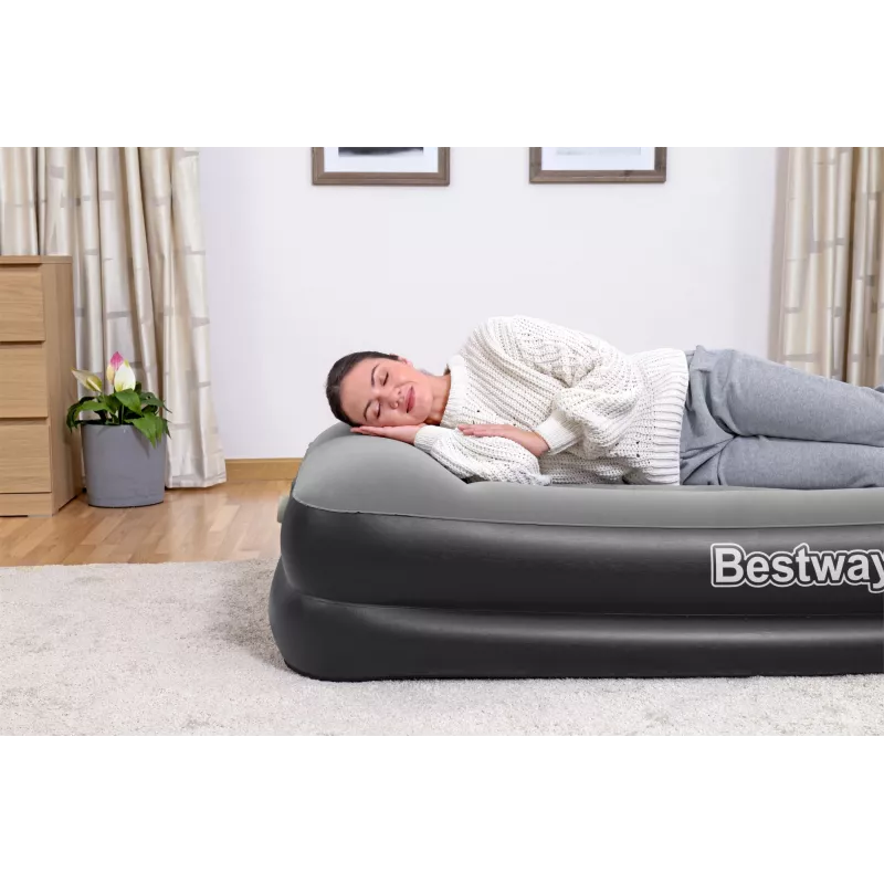 Bestway Tritech gaisa matracis Twin ar iebūvētu AC sūkni un pretmikrobu pārklājumu 1.91 m x 97 cm x 46 cm