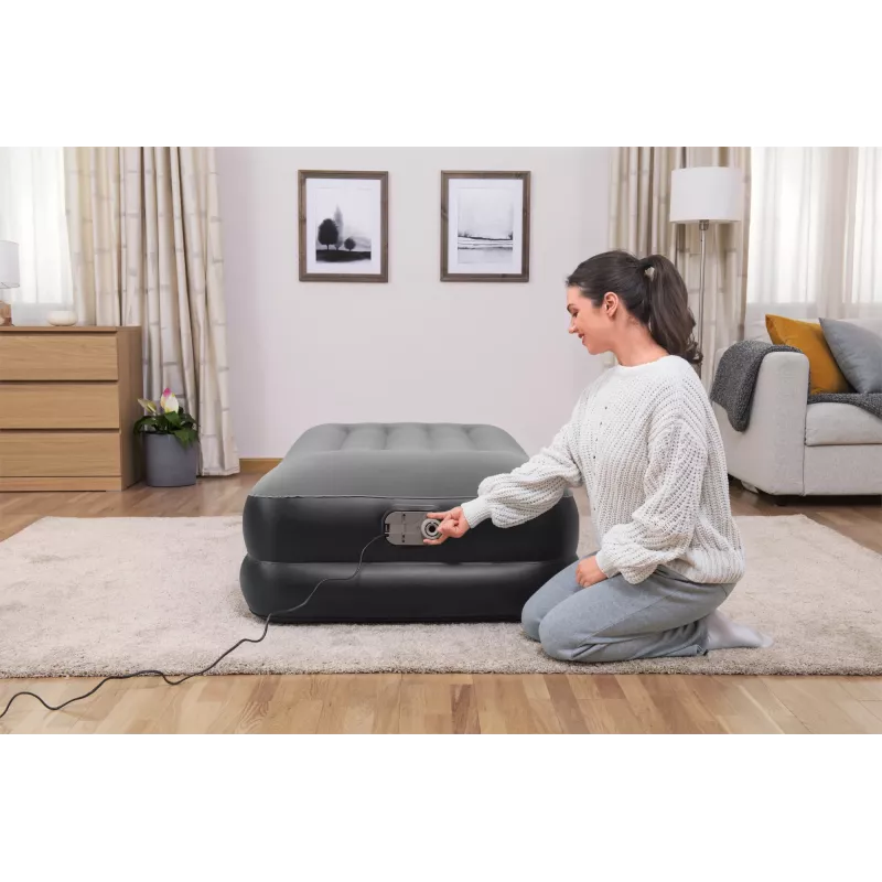 Bestway Tritech gaisa matracis Twin ar iebūvētu AC sūkni un pretmikrobu pārklājumu 1.91 m x 97 cm x 46 cm