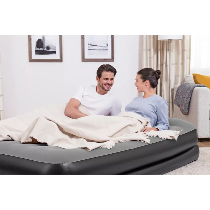 Bestway Tritech gaisa matracis Queen ar iebūvētu sūkni un pretmikrobu pārklājumu 2.03 m x 1.52 m x 46 cm