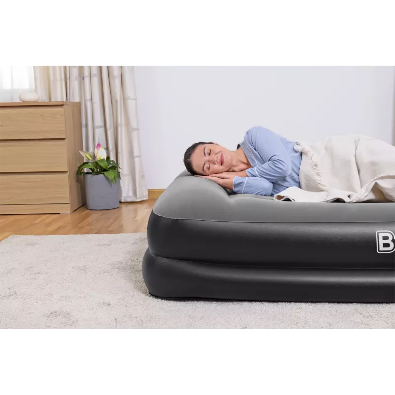 Bestway Tritech gaisa matracis Queen ar iebūvētu sūkni un pretmikrobu pārklājumu 2.03 m x 1.52 m x 46 cm