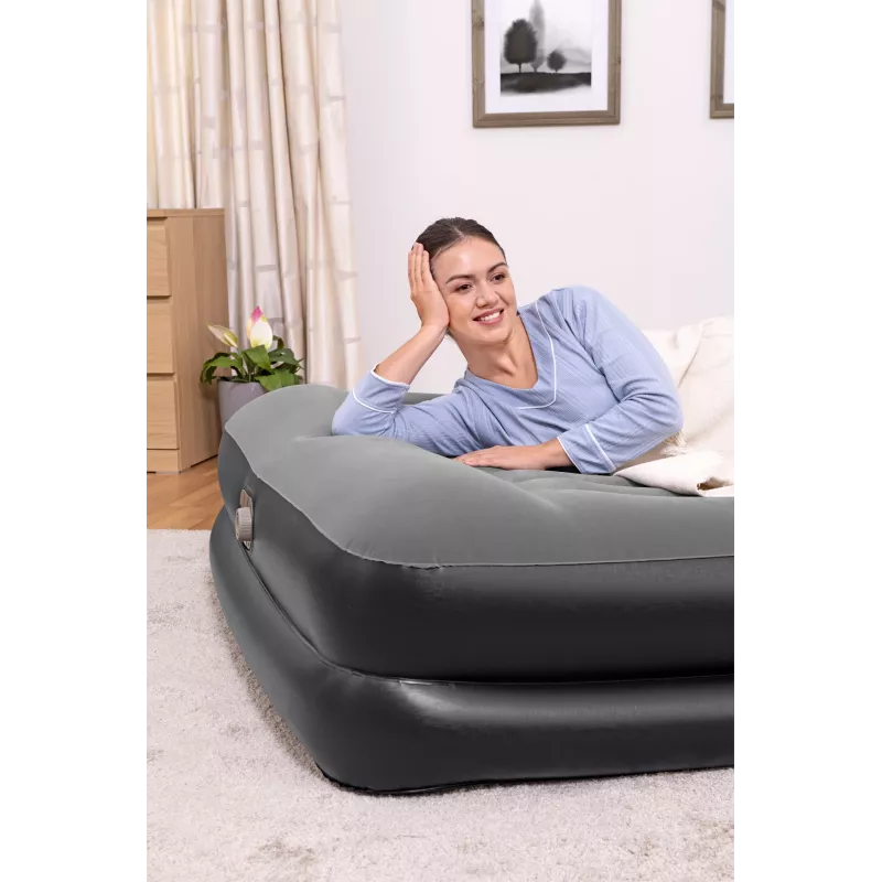 Bestway Tritech gaisa matracis Queen ar iebūvētu sūkni un pretmikrobu pārklājumu 2.03 m x 1.52 m x 46 cm