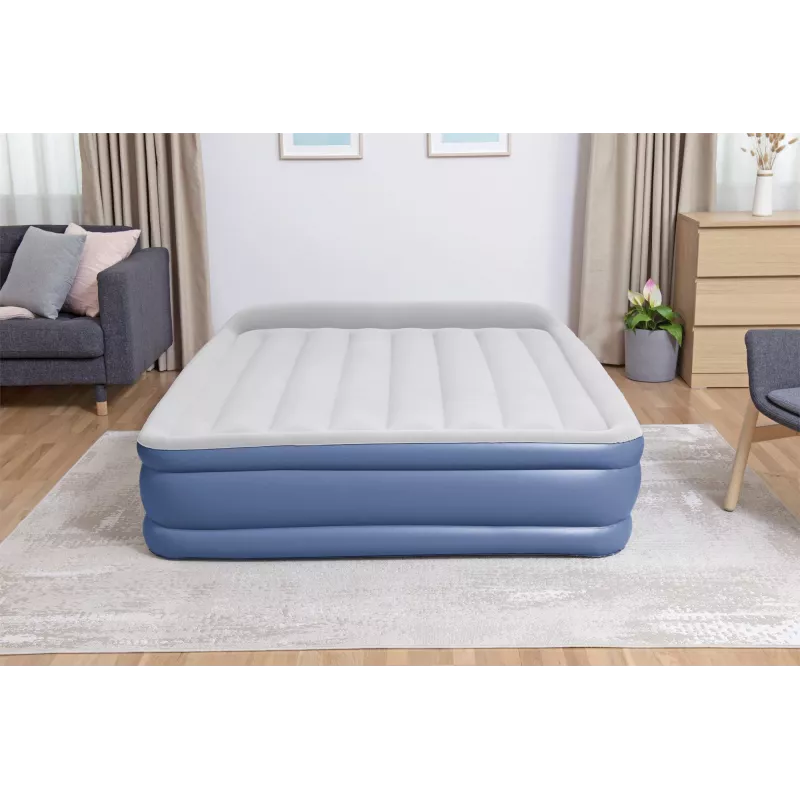 Bestway Tritech gaisa matracis Queen ar iebūvētu sūkni un pretmikrobu pārklājumu 2.03 m x 1.52 m x 46 cm