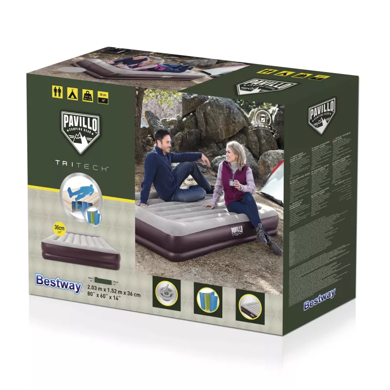 Bestway 67699 divguļamais gaisa matracis, brūns/pelēks